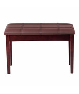 High Quality Piano Bench Solid Wood PU Leather Seat w/Storage Spaces Brown - £86.34 GBP