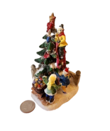 Christmas Village Accessory Children Trimming the Tree 4 Inches Tall - £16.96 GBP