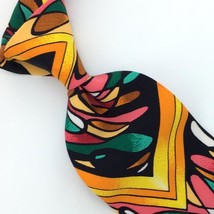 Rush Limbaugh Tie Gold Green Brown Blk Art Deco Necktie Geometric Silk T... - £55.07 GBP