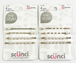 LOT OF 2  Scunci U Got This Bobby Pins, Assorted Design, 4 Ct - £9.71 GBP