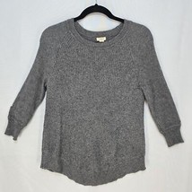 J Crew Factory Sweater Woman Extra Small Petite Gray Merino Wool Blend - $16.82