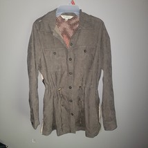 Davi &amp; Dani Womens Corduroy Sweater Jacket Size Med Knit Aztec Print Shacket - £27.68 GBP