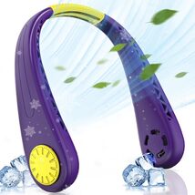 NinetinGel Neck Fan USB Rechargeable Purple Portable Indoor Outdoor Travel - $121.47 MXN NinetinGel Neck Fan USB Rechargeable Purple Portable Indoor Outdoor Travel - $121.47 MXN