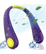 NinetinGel Neck Fan USB Rechargeable Purple Portable Indoor Outdoor Travel - $121.47 MXN