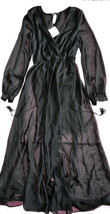 Nwt Victoria&#39;s Secret Long Dress Black Chiffon Size 2 Xs Rare - £118.70 GBP