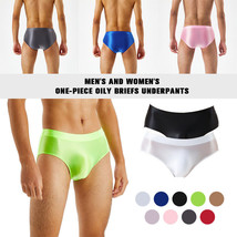Herren Seamless Shiny Satin Pouch Briefs Swim Thongs Semi Sheer Bikini Underwear - £8.95 GBP+