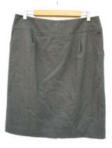 Talbots Size 12 Italian Stretch Soft Gray Wool Lycra Pencil Skirt with P... - £14.84 GBP