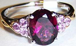 18 K Multi Gold Brazil Red Garnet &amp; Pink Sapphire Ring, Size 7.5, 2.39(Tcw), 3 Gr - £519.58 GBP