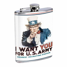 Uncle Sam Recruiting Poster Flask 8oz Stainless Steel D-302 - £11.57 GBP