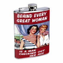 Behind Every Good Woman Sexy Flask 8oz Stainless Steel D-379 - £11.57 GBP