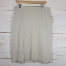 Philosophy Women&#39;s Zip Back Ponte Pencil Skirt Light Beige Size 14 NWT - $21.78