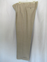 Brooks Brothers pants dress wool lined pleated W40/L31 light brown cuffs - $24.45