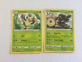 2020 Pokemon Cards Thwackey 013/202 &amp; Rillaboom 015/202 - €2,35 EUR