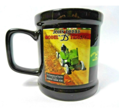 John Deere Coffee Mug Black 2008 Vintage Ads Green Farm Tractor Collectible Cup - £12.56 GBP