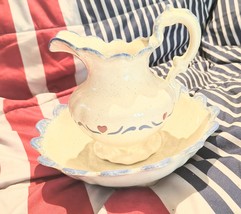Vicki&#39;s Creations Ceramic Pitcher Wash Bowl Basin Set Handcrafted Vintage  - $938.55 MXN