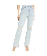 Good American Good Boy Distressed High-Waist Stretch Straight Jeans size... - $74.66 CAD