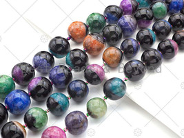 Natural Multicolor Druzy Agate Beads - 18/20mm Round Smooth Agate - SKU#YK08 - $19.90+