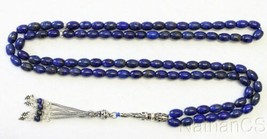 Islamic Prayer Beads Tesbih Gebetskette 99 Beads Lapis Lazuli &amp; Sterling... - $219.78
