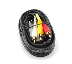 3 Ft. 3-Rca To 3-Rca Composite Audio/Video Cable Av-503 - £10.16 GBP