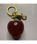 Sparkle Red Resin Apple Gold Tone Keychain Bag Clip - €8,56 EUR