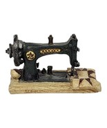 Vtg Miniature Sewing Machine w/ Quilt Collectible Figurine - $20.24