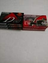 Lot Of 5 New Sealed Tdk D60 High ,Maxell Ur60 Normal Blank Audio Cassette Tapes - £11.72 GBP