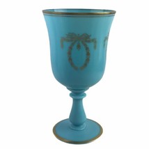 Portieux Vallerysthal PV France Art Deco Blue Opaline Glass Chalice Gobl... - £109.65 GBP