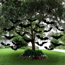 20Pcs Halloween Hanging Bats Decorations Outdoor - Plastic Flying Bats With Glow - £11.94 GBP