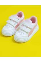 Kids Shoes White Pink, Soft Stitched Anti-Slip Sole Velcro Kids Sneakers - £29.81 GBP