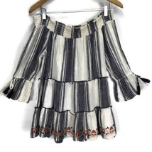 Knox Rose Peasant Blouse Off Shoulder Linen Blend Bell Sleeve Embroidere... - £11.67 GBP