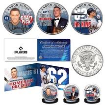 AARON JUDGE 62nd Home Run Record JFK Half Dollar 3-Coin Set &amp; Panoramic Cert - £22.38 GBP