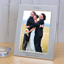 Personalised Engraved Usher Silver Plated Photo Frame Usher Gift Wedding... - $15.95