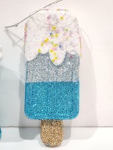 Blue Glitter Sprinkles Popsicle Candy Land Christmas Ornament 5.25&quot; - $14.11