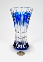 Cobalt blue cut crystal vase by Val Saint Lambert. Signed on the bottom,... - £212.87 GBP