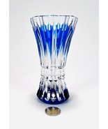 Cobalt blue cut crystal vase by Val Saint Lambert. Signed on the bottom,... - £209.41 GBP