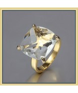 CZ Diamond Luxury Crystal Bague Solitaire Love Promise 18k Gold Plated Ring - £36.73 GBP