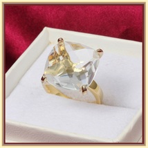 CZ Diamond Luxury Crystal Bague Solitaire Love Promise 18k Gold Plated Ring image 2