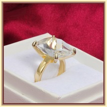CZ Diamond Luxury Crystal Bague Solitaire Love Promise 18k Gold Plated Ring image 3