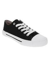 Women Sugar Paige White No Tie Lace Up Canvas Sneakers Black Denim Shoes... - $34.00