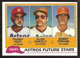 1981 Topps # 82 Houston Astros Future Stars Danny Heep Alan Knicely Bobby Sprowl - £0.39 GBP