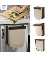 Hanging Trash Cans Waste Bin for Kitchen Cabinet Door Folding Wall Mounted - $17.53 CAD