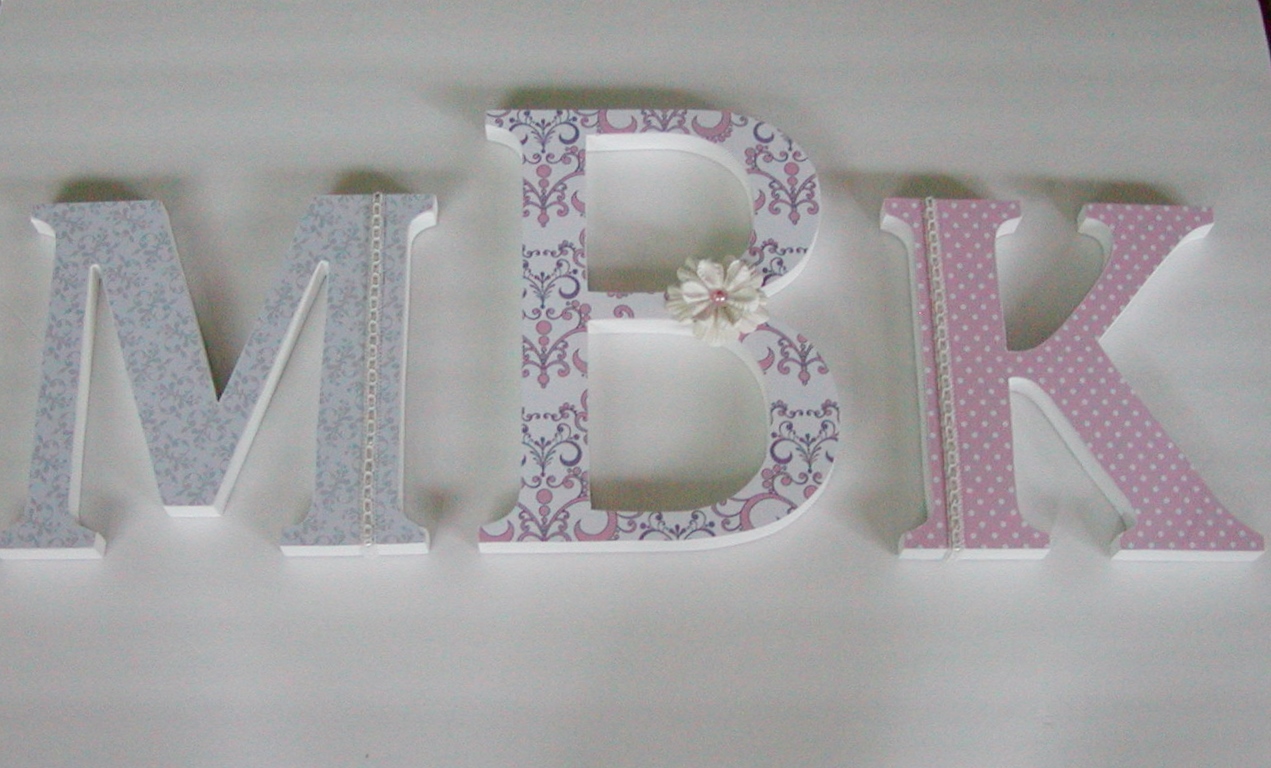 Wooden Letters, Nursery Letters-ANY 3 INITIALS-customizable to your decor - $27.00