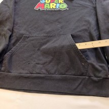 Super Mario Men's Black Pullover Sweatshirt Hoodie Pocket Size Large image 12