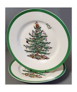 2 Spode Christmas Tree Plate Salad Dessert Lot S3324 FREE SHIPPING 7 3/4... - £23.10 GBP