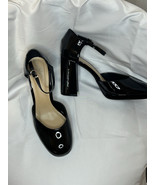 JUSTFAB Patent Leather Vivienne Block Heel Pump Size 10 Black - $62.11 CAD
