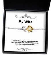 Funny Wife Sunflower Bracelet, I Wish That Every time You Look Upon My f... - £38.23 GBP