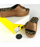 Lemon Jelly Platform Slide Sandals Sz 6 Tan Leopard Print ENYD 04 Bronze... - £51.50 GBP