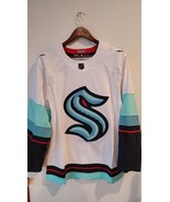 ADIDAS AUTHENTIC NHL SEATTLE KRAKEN PRIMEGREEN TEAM JERSEY WHITE SIZE 52 - $134.46 CAD