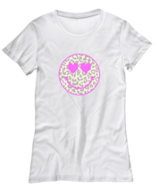 Inspirational TShirt Leopard Happy Face White-W-Tee  - £18.00 GBP
