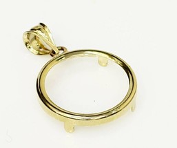 14k solid Yellow gold 4-Prong Coin Bezel Frame  1/20 Oz Panda &amp; Kangaroo... - £51.08 GBP